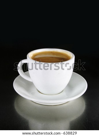 Double Americano in a white coffee cup