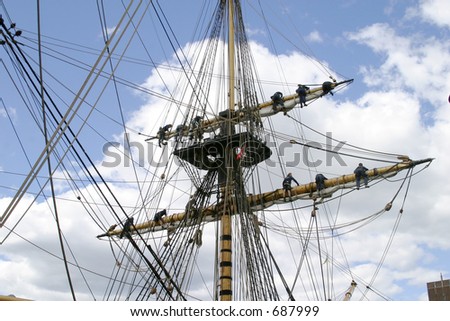square rigged ship in the oslo dock