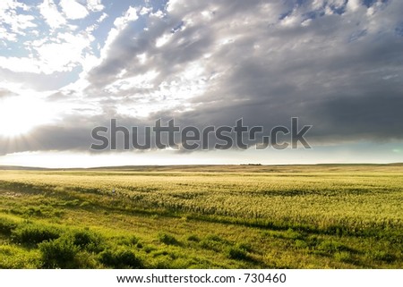 Prairie Landscape with a vivid sky