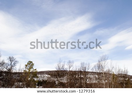 A wintery mountain landscape