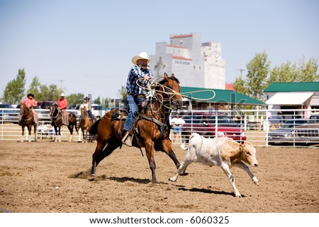 A calf roping image for a local rodeo