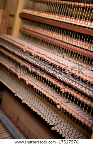 Interior of an old wooden pipe organ