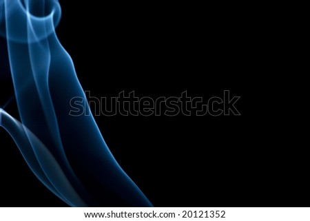 A cool blue smoke background on black