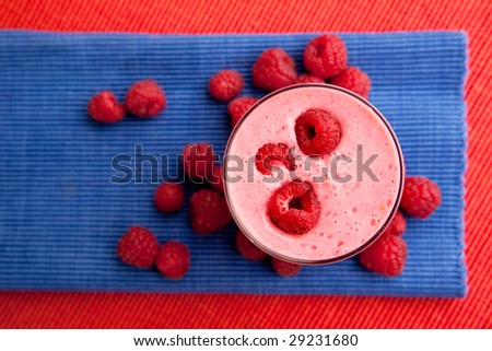 A healthy fruit drink - raspberry smoothie
