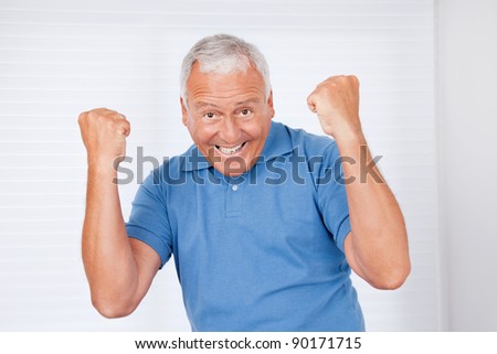 Portrait of cheerful senior man