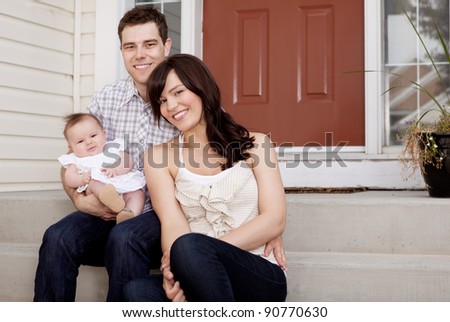 Portrait of a husband and wife with small baby child