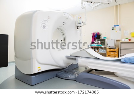 CT scan machine in examination room at hospital