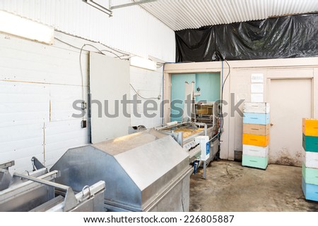 Interior of honey Extractor
