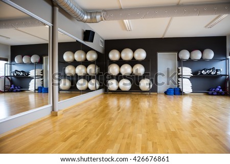 Pilate Balls Arranged In Shelves By Mirror