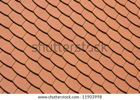 Traditional orange tiles of a newly built house