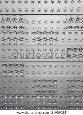 Sheet metal background with dots and pits