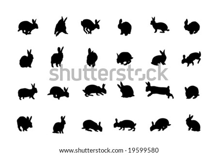 Rabbits Silhouette