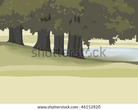 lake landscape with  copy space
