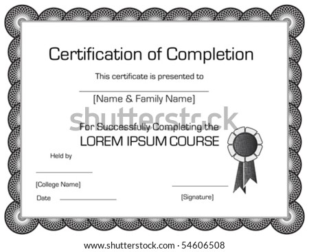 Certificate Sample Format