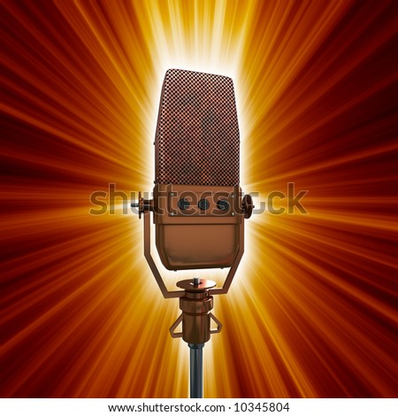  Fashioned Microphone on Stock Photo   Funky Illustration Of An Old Fashioned Microphone