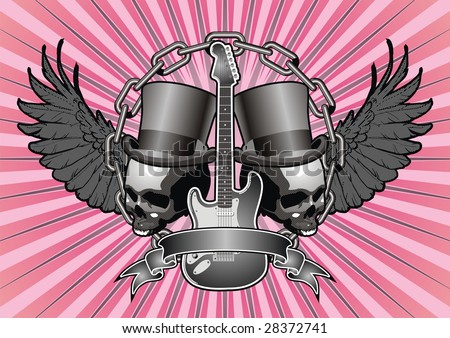 stock vector : Cool tattoo style rock emblem. Useful for flyer layouts.
