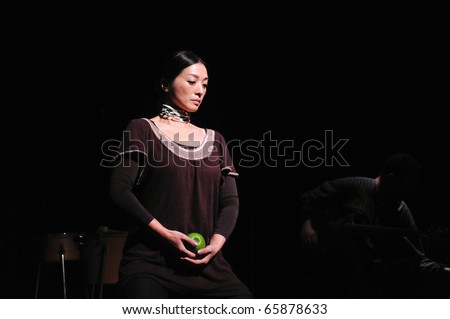 BUDAPEST, HUNGARY - OCTOBER 7: Micari, a Japanese actress in the Sound Migration concert on the stage of Music Academy on October 7, 2010 in Budapest, Hungary.