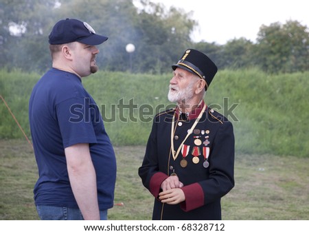 PRZEMYSL, POLAND - JULY 11: Contributors of Cultural and historical festival commemorated Good Soldier Svejk (written by Hasek) and the First World War on July 11, 2009 in Przemysl, Poland.