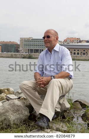 BUDAPEST - AUGUST 2: prof. Laszlo Somlyody, member of the Hungarian Academy of Sciences, university teacher on a photoshoot for Spektrum Magazin on August 2, 2011 in Budapest, Hungary.