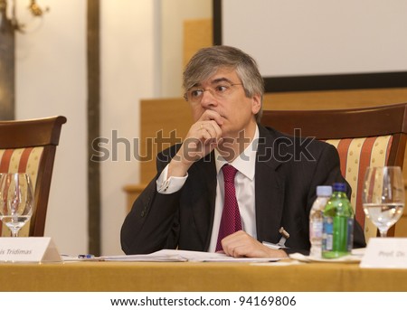 BUDAPEST, HUNGARY - JANUARY 26: Dr. Takis Tridimas, London Sch. of Economics speaks at the Conference \