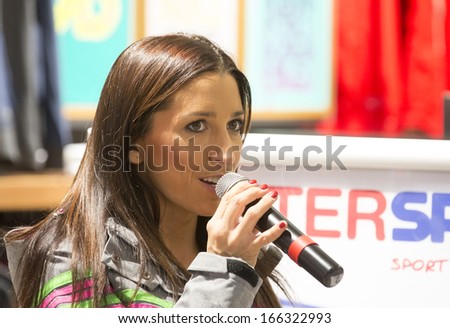 BUDAORS, HUNGARY - DECEMBER 6: Reka Rubint fitness celebrity, writer gives interview on December 6, 2013 in Budaors, Hungary. She and his husband, Norbert Scobert founded the Norbi Update food company