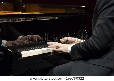 Pianist playing piano