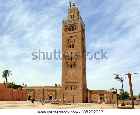 MARRAKESH ,MOROCCO - JUNE 4: Unidentified people at a street in Marrakesh on June 4, 2013 in Morocco. With a population of over 900,000 inhabitants it is the most important city in Morocco.
