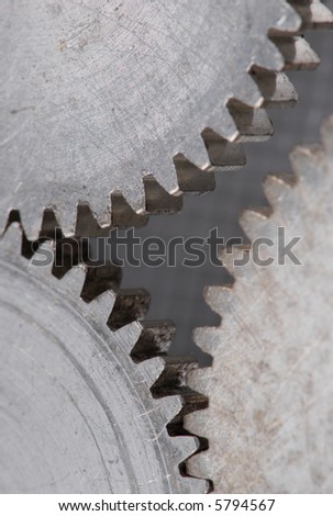 Macro detail of old gears.
