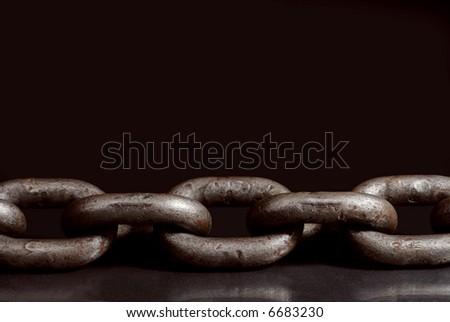 Old weathered industrial steel chain for use as background.