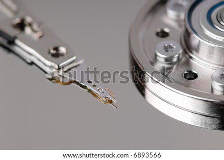 Macro detail shows the inner life of a hard disk.