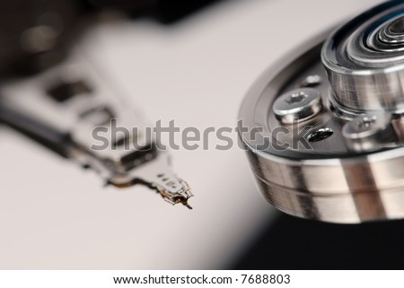 Macro detail shows the inner life of a hard disk