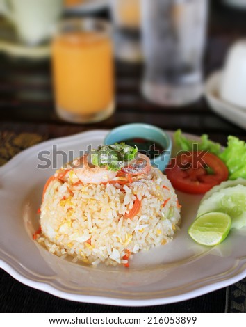 Fried rice, Asian styled Fried rice with shrimp, Fried rice thai style - Thai food