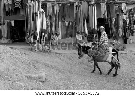 MARRAKECH, MOROCCO - MARCH 5: traditional store on streets on March 5, 2014. With a population of over 900,000 inhabitants it is the most important city in Morocco.