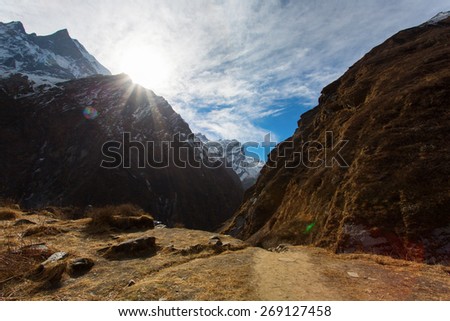 Machhapuchhare Base Camp in Himalaya Mountains, near to Annapurna Base Camp