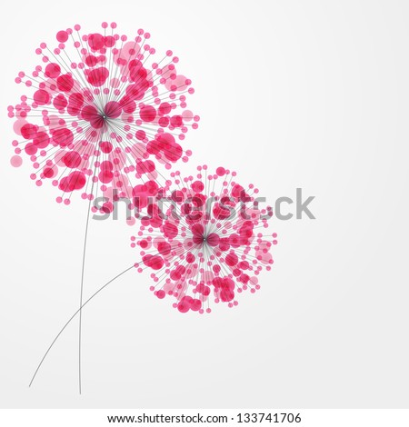 Abstract Colorful Background With Flowers. Vector Illustration