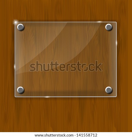 Wooden texture with glass framework.  illustration