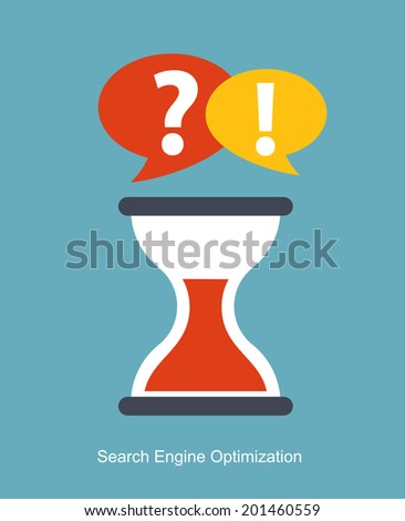 SEO - Search Engine Optimization Flat Icon  Illustration