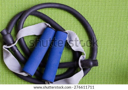 a resistance band  on Exercise mat