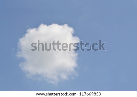 white cloud with blue sky background, blank on blue sky for sample texts , texts box, idea box.
