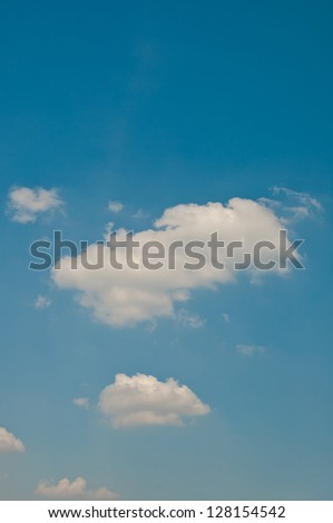 white cloud with blue sky background, blank on blue sky for sample texts ,natural background, texts box, idea box.