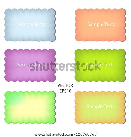 set of color paper notes,paper box,text box,vector