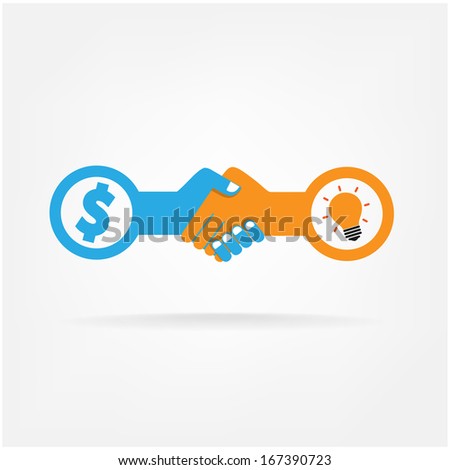 Handshake Abstract Sign Vector Design Template. Business Creative Concept. Deal, Contract, Team, Cooperation Symbol Icon