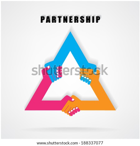 Handshake abstract sign vector design template. Business creative concept.vector illustration contains gradient mesh.
