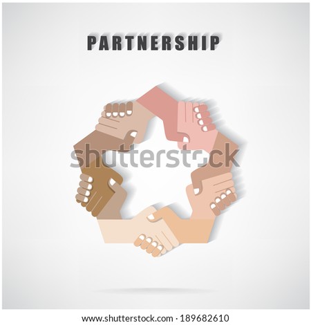 Handshake abstract sign vector design template. Business creative concept.vector illustration contains gradient mesh.