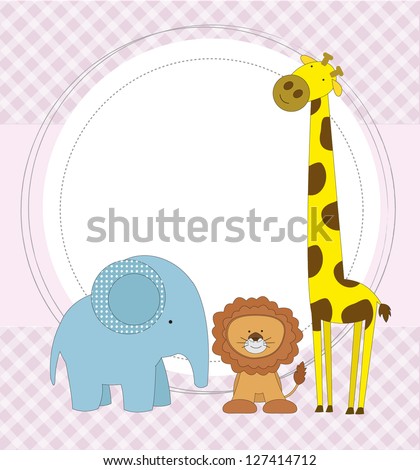 baby shower card with cute animals
