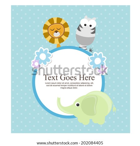 baby shower card with cute animals