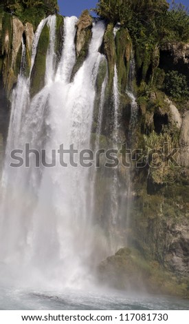 Lower Duden Waterfall - the biggest waterfall flowing into the Mediterranean Sea, Antalya, Turkey