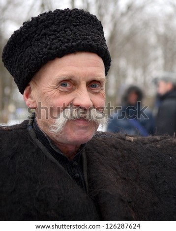 ROSTOV-ON-DON, RUSSIA - JANUARY 26: Cossacks at the rally under the slogan - \