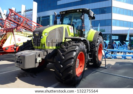ROSTOV-ON-DON, RUSSIA - FEBRUARY 27: Tractor - An exhibit at the exhibition of agricultural equipment Agrotechnologies-2013, February 27, 2013 in Rostov-on-Don, Russia