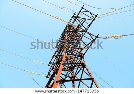 Power lines - power line against the blue sky